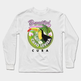 Beautiful Cayo Levisa Cuba travel logo Long Sleeve T-Shirt